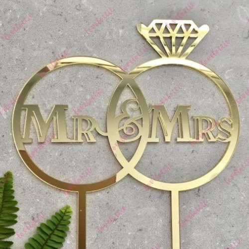 💍 Mr & Mrs Anniversary Cake Topper 💍